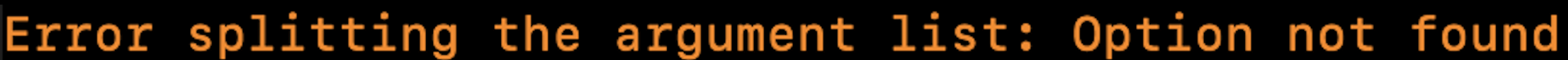 error splitting argument error message example